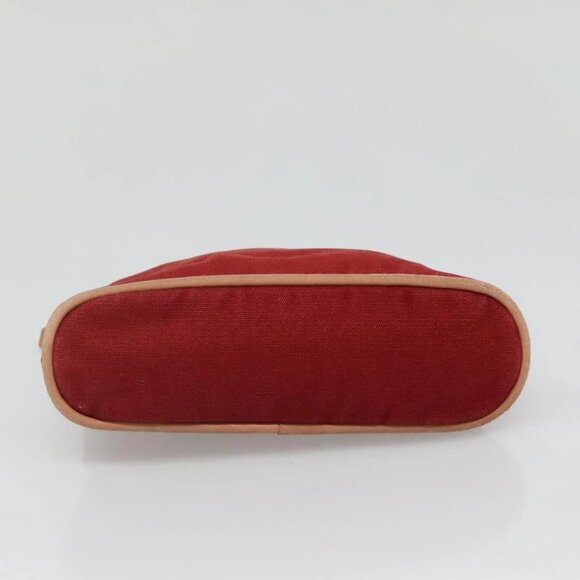 HERMES Bolide Pouch Canvas 2Set Beige Red Silver Auth - Picture 11 of 15